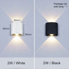 Außen verstellbar nach oben und unten, Korridor, Würfel, Zylinder, Garten, Hotel, wasserdicht, Cob-LED-Wandlampen, 220 V, Beleuchtung nach oben und unten