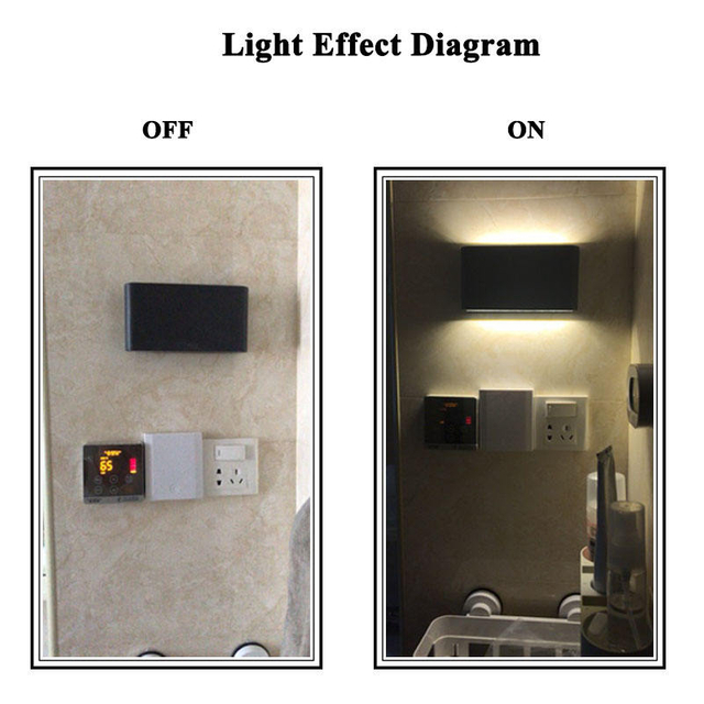 Modernes Design, dekorative Wand-LED-Leuchte, IP65, nach oben und unten gerichtete Wandleuchte, Nachttisch-Außen-LED, schwarz, moderner Schminkzaun