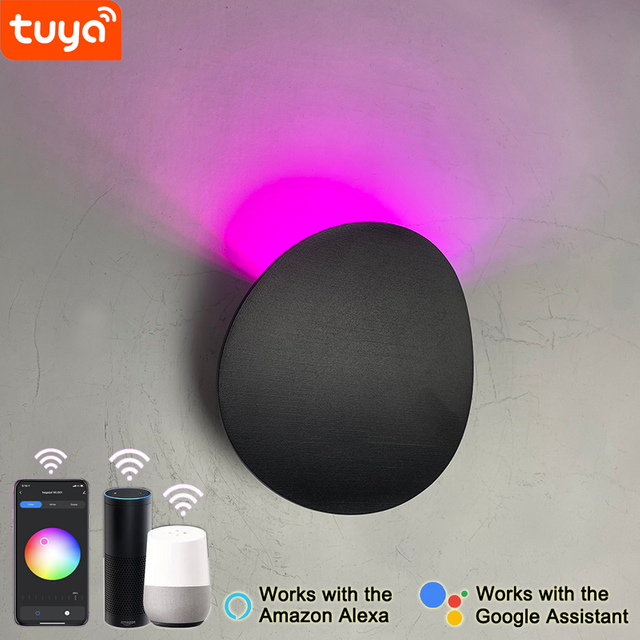 9W Wandleuchte, intelligente Lampe, LED-Außenwandleuchte, Tuya-App-Steuerung, Wandleuchte für den Außenbereich, wasserdicht, einstellbares Licht, einstellbare Farbe