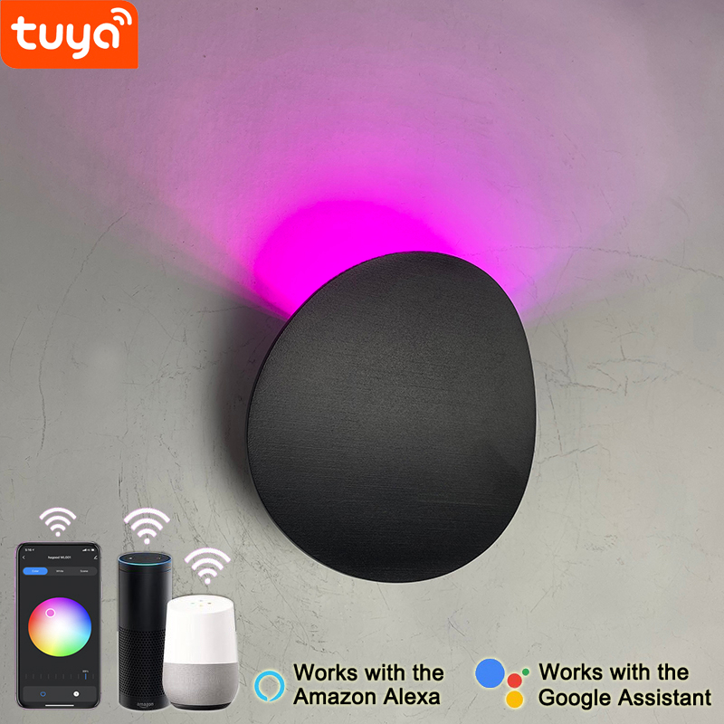 9W Wandleuchte, intelligente Lampe, LED-Außenwandleuchte, Tuya-App-Steuerung, Wandleuchte für den Außenbereich, wasserdicht, einstellbares Licht, einstellbare Farbe