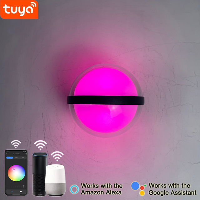 Tuya App-Wandleuchte, LED-Wandleuchten, App-gesteuerte Lichter, App-Lichtsteuerung, Wandleuchten, LED-Wandleuchte, klare Wandleuchte, Kristallkugel-Lampe
