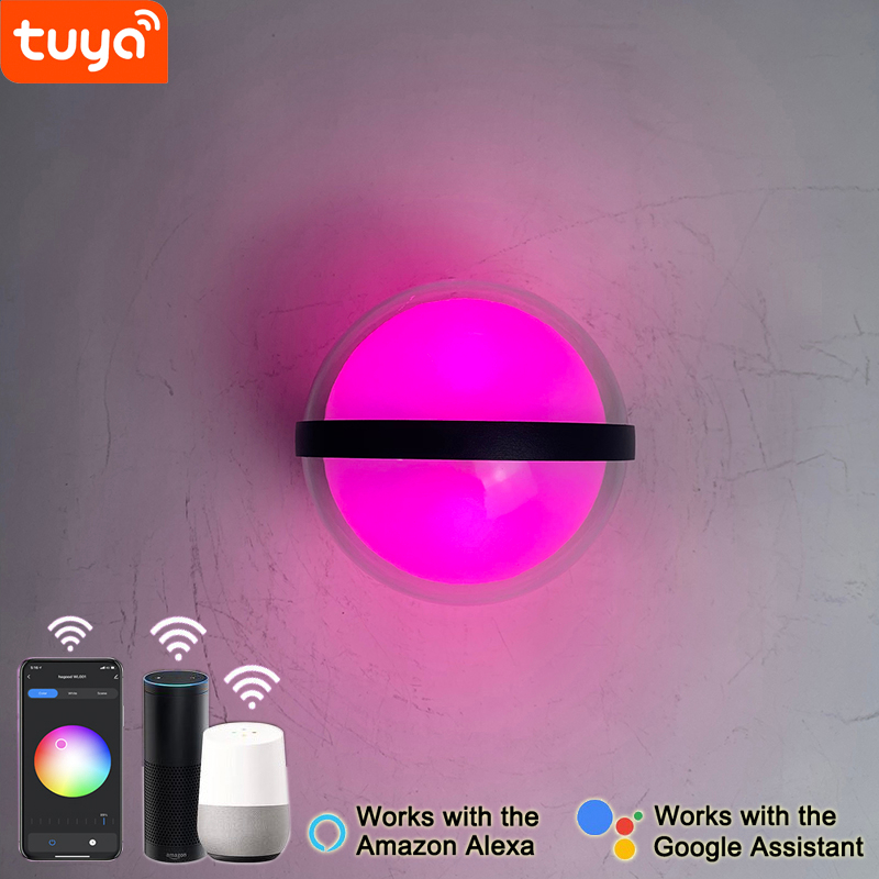 Tuya App-Wandleuchte, LED-Wandleuchten, App-gesteuerte Lichter, App-Lichtsteuerung, Wandleuchten, LED-Wandleuchte, klare Wandleuchte, Kristallkugel-Lampe