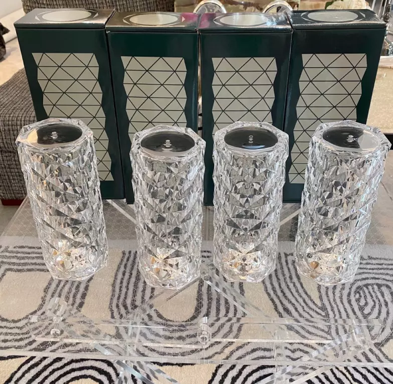 Neue Kristall-Tischlampe für den Innenbereich, Vintage-Acryl-Tischlampe, Tischlampe mit Acryl-Sockel, Tischlampe mit Acryl-Sockel
