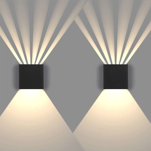 6W quadratische Wandleuchte LED-Wandleuchte Außenwandleuchte LED-Beleuchtung Außen-LED-Wandleuchte Sechsstrahlige Lichtwandleuchte