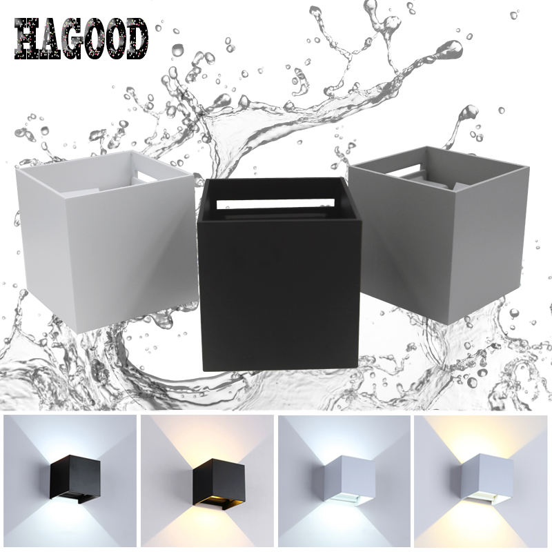12 W im Industriestil, wasserdicht, IP65, verstellbarer Strahl, wasserdichte LED-Würfel-Wandleuchte aus Aluminium für den Außenbereich