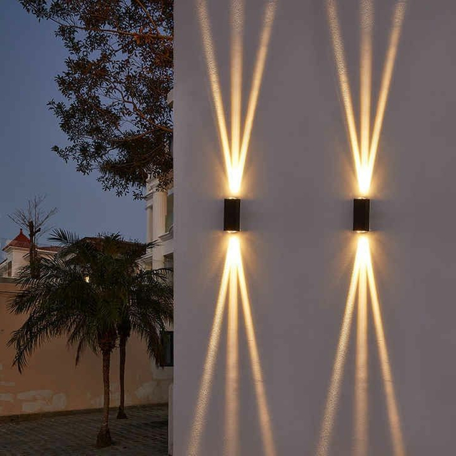 6W schwarze Schale dreistrahlige Wandleuchte IP65 wasserdichte Außenwandleuchte Gartenhoflampe Straßenlaterne für Gartendekoration