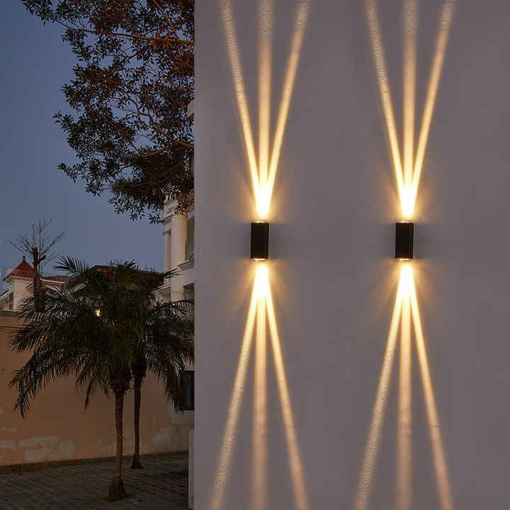 6W schwarze Schale dreistrahlige Wandleuchte IP65 wasserdichte Außenwandleuchte Gartenhoflampe Straßenlaterne für Gartendekoration