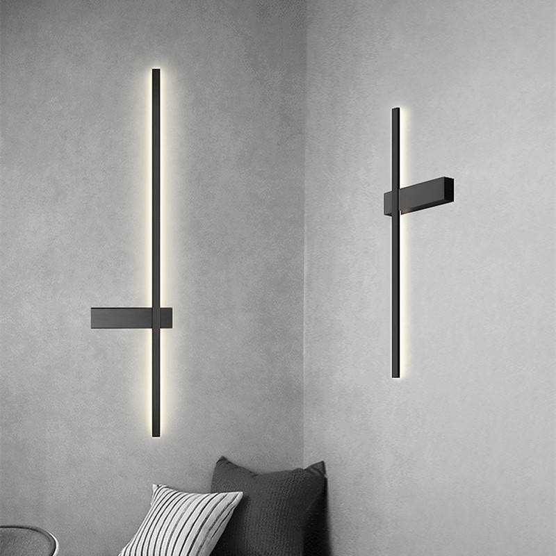 Streifen-Wandleuchte, Innenwand-LED-Leuchten, lange LED-Wandleuchte, Streifen-Wandleuchte, gold-schwarz, Innenwandleuchte, Innen-LED-Treppenleuchten, LED-Leuchten für den Innenbereich