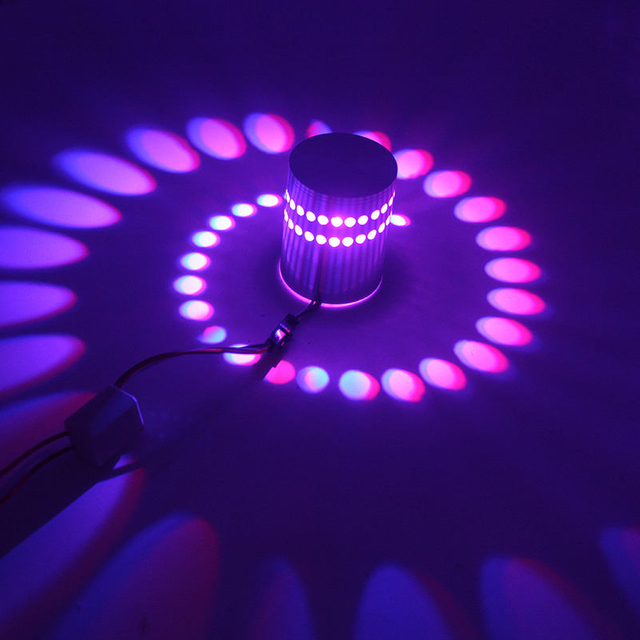 Spiralloch-RGB-LED-Wandleuchte für Innenräume, Heimdekoration, ausgefallene Nachtlichter, Deckenleuchte, Loft-Vogue-Möbel