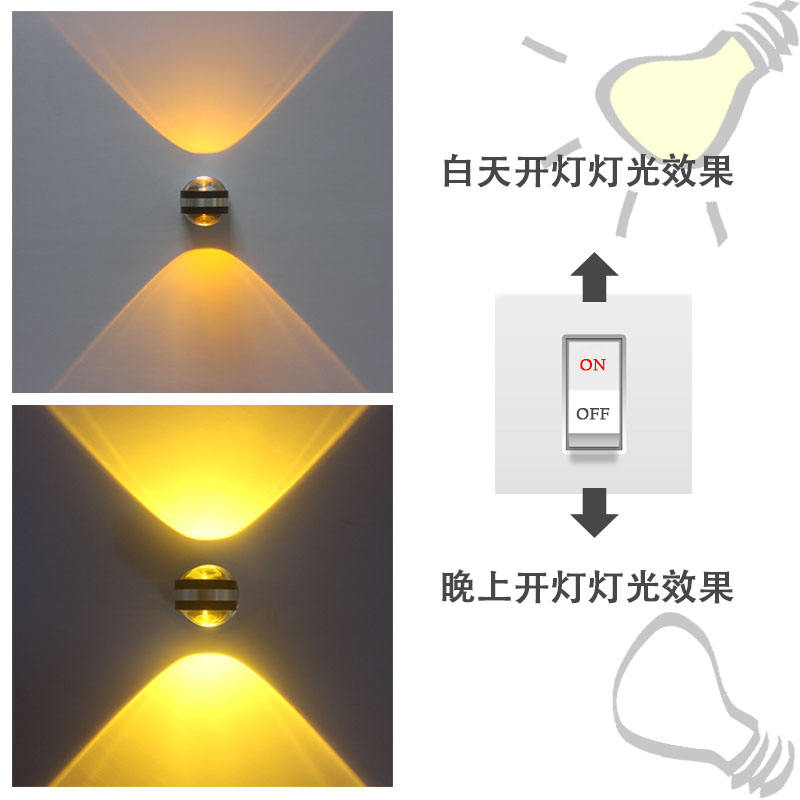 2W Kristall Brillantes Design Nacht Nachtlicht Wohnzimmer Glas LED Wandleuchte Lampe Hause Wand Halterung Lampe Up Down beleuchtung