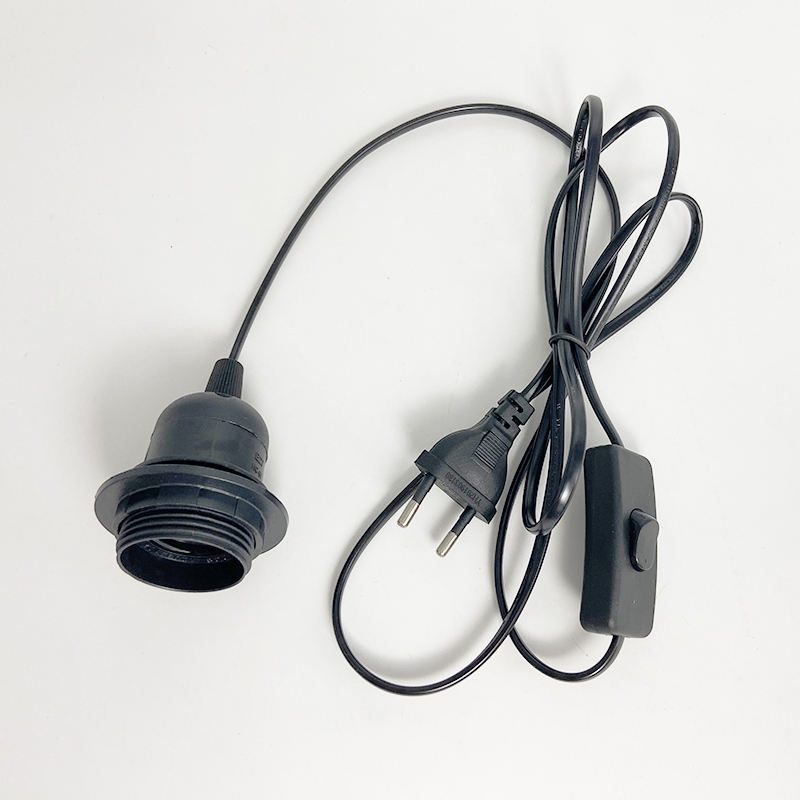 E27 303 Schalter Halbzahnkabel Kabel Draht Lichtschaltstecker Netzschalter 1,8 m Leitungskabel LED-Lampe EU US-Steckermodell