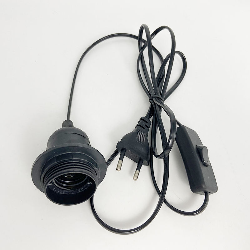 E27 303 Schalter Halbzahnkabel Kabel Draht Lichtschaltstecker Netzschalter 1,8 m Leitungskabel LED-Lampe EU US-Steckermodell