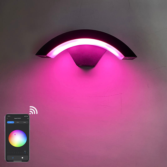 Heißer Verkauf Wasserdichte APP Steuerung Smart Wand Lampe Balkon Hof LED Lampe Intelligente Wasserdichte Wand Lichter