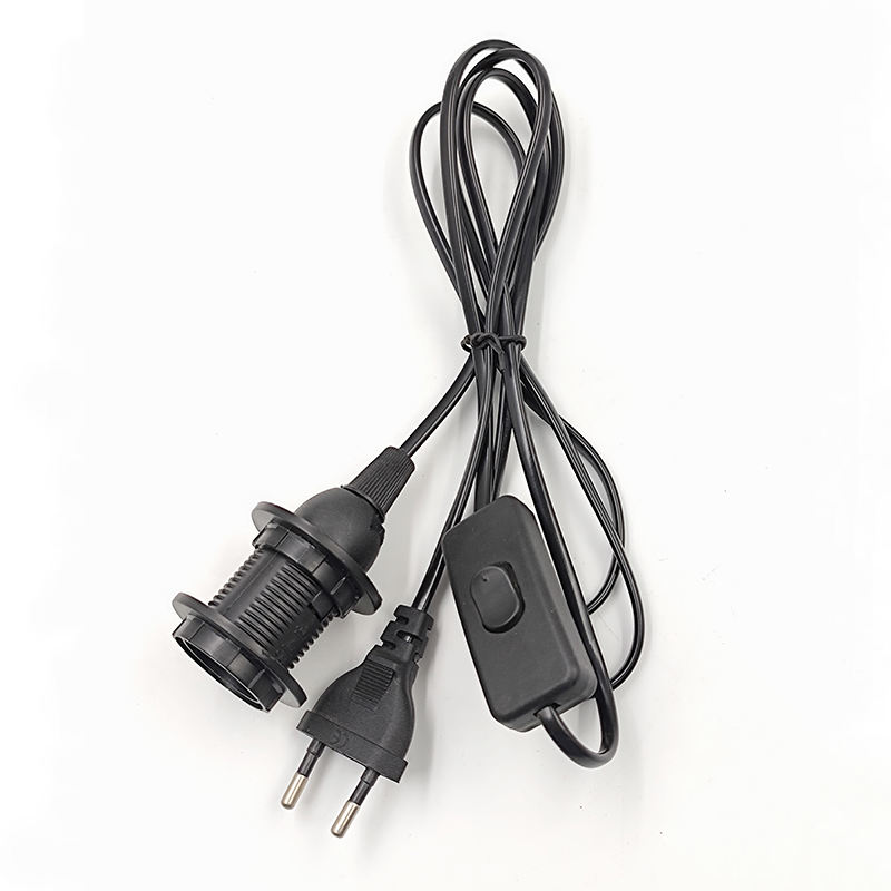 EU-Drahtstecker 303-Schalter Verlängerungskabel 303-Schalter E14-Doppelringkabel Schraubsockel Lampenfassung LED-Pendelleuchte Kopf Lampenfassung