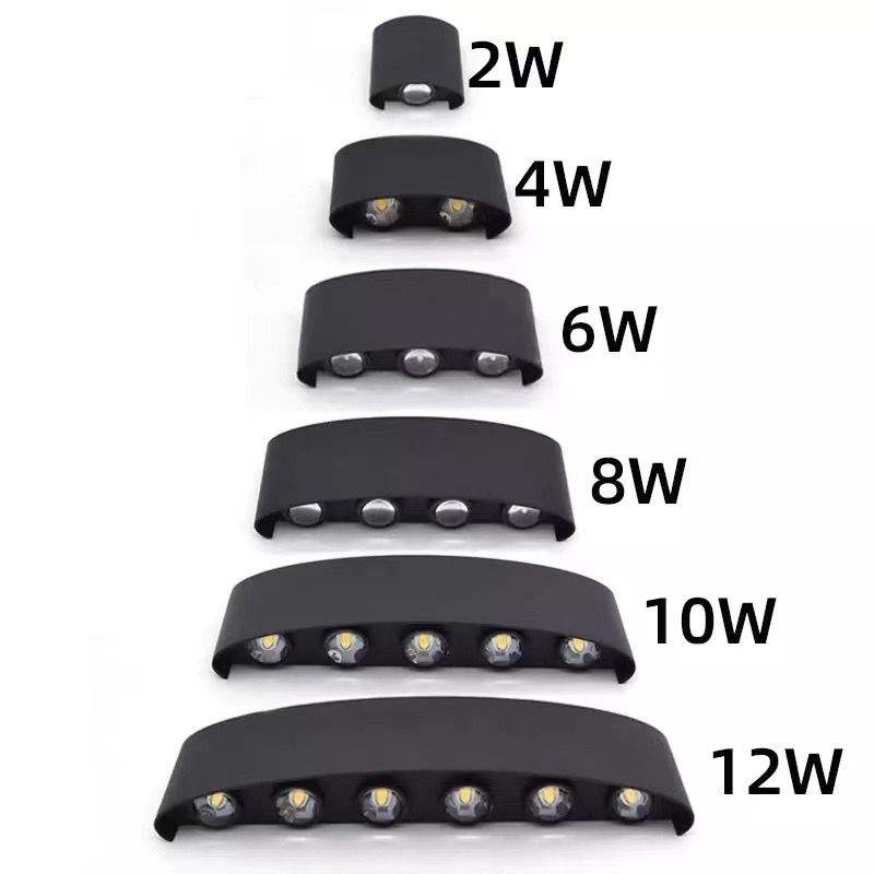 2W 4W 6W 8W 10W 12W Oval Up And Down Outdoor Wasserdichte Wand Lampe Montiert Wasserdicht IP65 Außenwand Licht Veranda Garten Licht