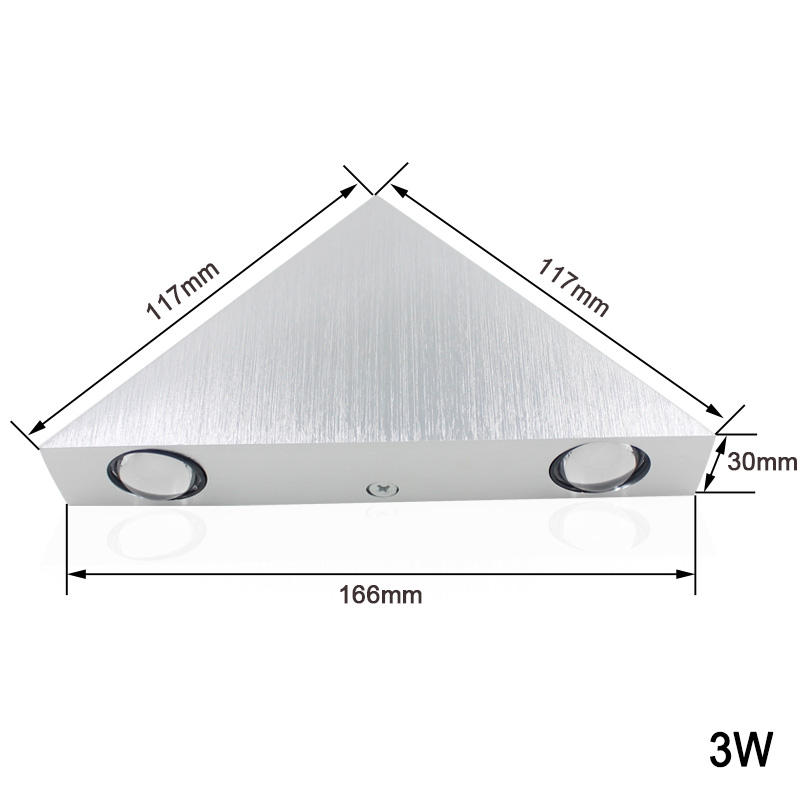 3W9W Moderne dreieckige LED-Wandleuchte für den Innenbereich aus Aluminium für die Inneneinrichtung