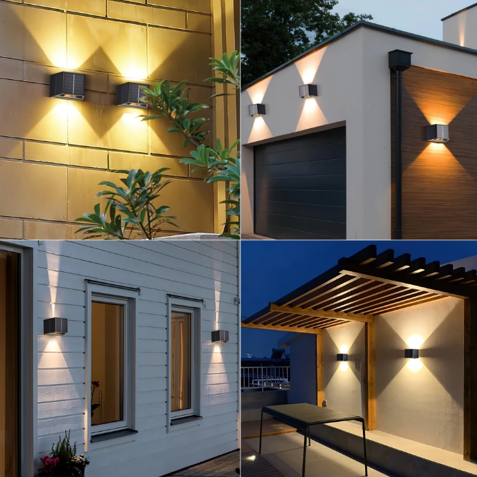 NEUE Solar Wand Lichter Im Freien Wasserdichte Straße Dekoration Wand Beleuchtung LED Solar Power Veranda Lampe Für Villa Terrasse Garten