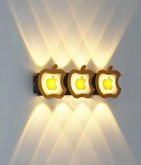 6W Outdoor Wasserdichte Wand Lampe Apfel Muster Dekorative Lampe Led Nachtlicht Wandleuchte Moderne Oben Und Unten Wand licht Garten