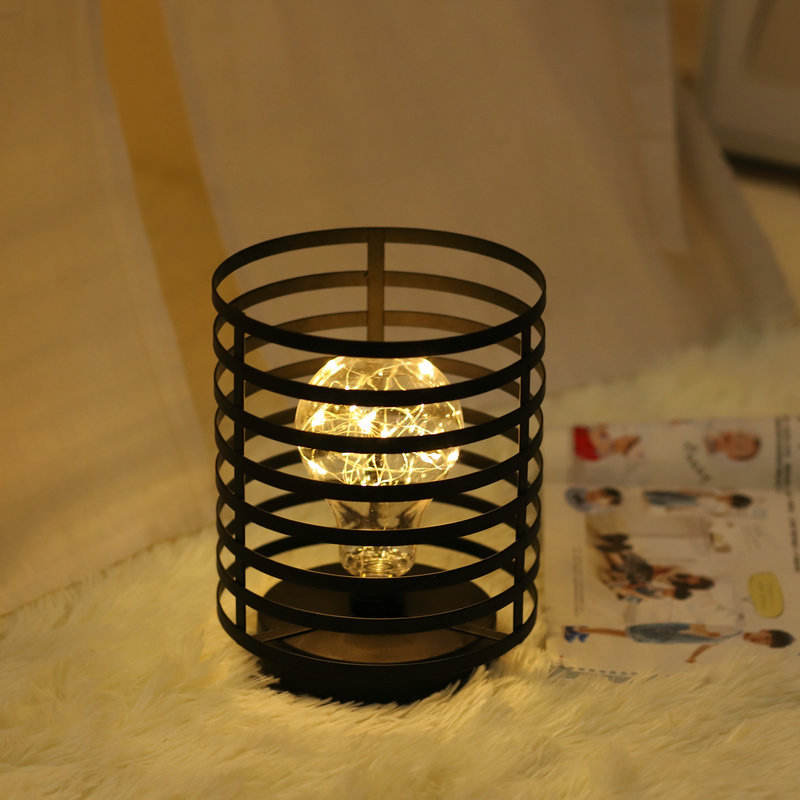 Retro Eisen Kunst Tischlampen Für Schlafzimmer Wohnzimmer LED Nachttischlampe Bettlampe Nachtlicht Weihnachtsdekoration Licht
