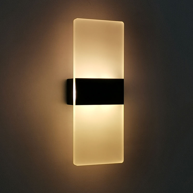 6W Acryl-Wandleuchte, runde Acryl-Wandleuchte, rechteckige Acryl-Wandleuchte, LED-Wandleuchter, Lampe für Wohnzimmer, Schlafzimmer, Hotel, Restaurant, Beleuchtung