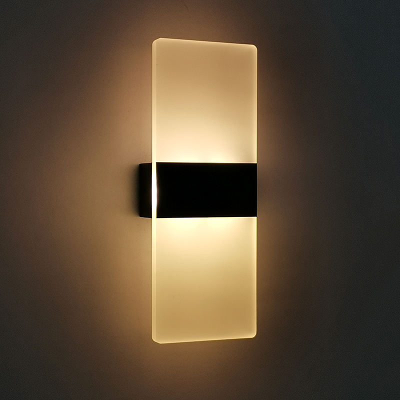 6W Acryl-Wandleuchte, runde Acryl-Wandleuchte, rechteckige Acryl-Wandleuchte, LED-Wandleuchter, Lampe für Wohnzimmer, Schlafzimmer, Hotel, Restaurant, Beleuchtung