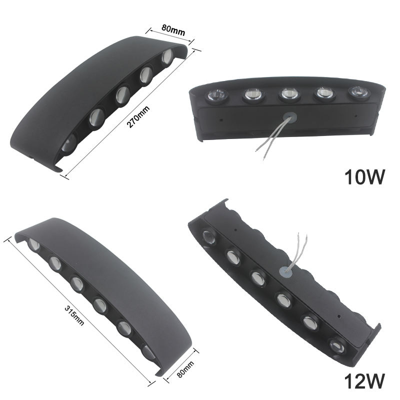 Moderne LED-Aluminium-Außen- und Innenleuchte, IP65, nach oben und unten, für Zuhause, Treppen, Zimmer, Nachttisch, Badezimmer, weiße oder schwarze LED-Wandleuchte