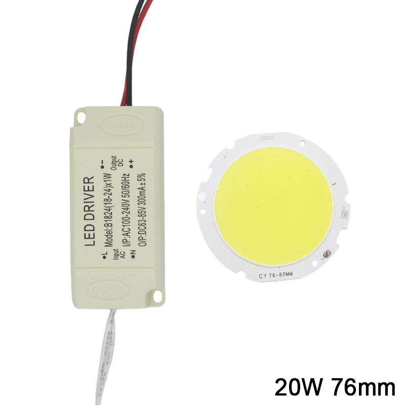 1 Satz 3 W 5 W 7 W 10 W 12 W 15 W 20 W 25 W 30 W COB-LED-Chipplatine für LED-Scheinwerferlampe + LED-Stromversorgungstreiber mit Kunststoffgehäuse