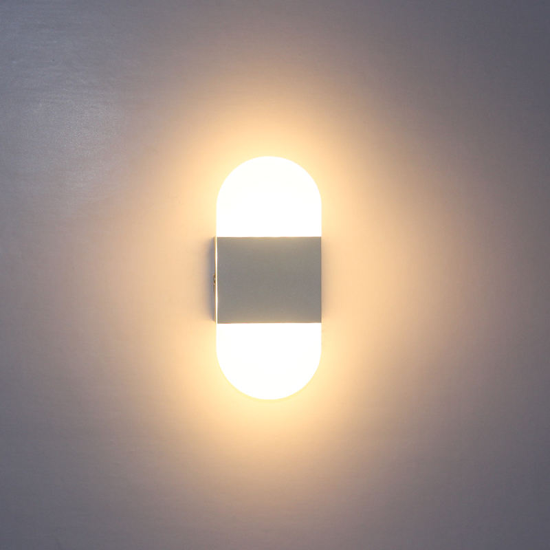 Hotelzimmer hochwertige Wandleuchte für den Innenbereich am Nachttisch, rechtwinklige schwarze Acryl-Wandleuchte, 6 W LED-Wandleuchte zum Neupreis