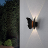 6W Wandleuchte in Schmetterlingsform, Schwarz + Gold, nach oben und unten leuchtende Außenleuchte, für Hof, Garten, Wohnzimmer, Gang, Treppe, Hintergrund, wasserdichte LED-Wandleuchte