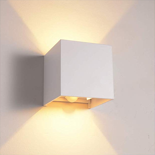 Würfel-Bewegungssensor, hochwertige LED-Wandleuchte, 12 W, weiß, verstellbar, für den Außenbereich, IP65, wasserdicht, für Innen- und Wohnzimmer