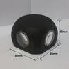 LED-Wandleuchte, 4 W, für den Außenbereich, wasserdicht, für Gebäude, Außentor, Balkon, Garten, Hof
