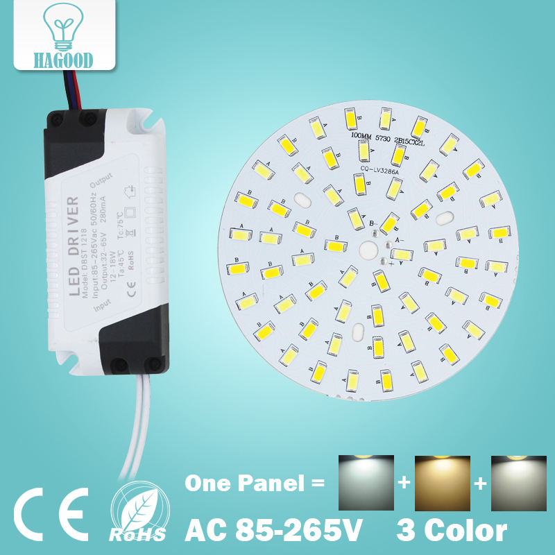 3W 5W 7W 9W 12W 18W SMD5730 Warm/Kaltweiß Kombiniertes Farbpanel + segmentierte Steuerung LED-Treiber-Netzteil für Downlight