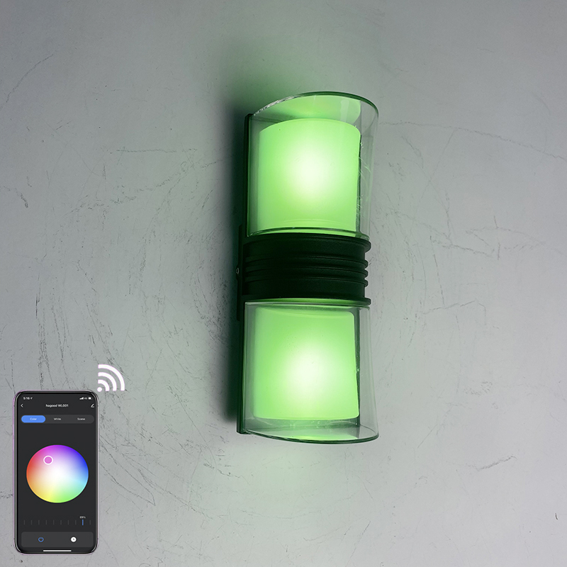 9W APP Control RGBW Home Bar Hotel Dekorative Wifi Smart APP Wandleuchten Outdoor LED Wandleuchten