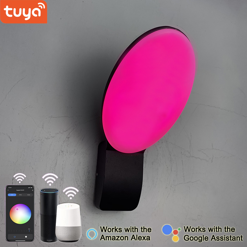 9W Smart Wandleuchte Intelligente Lampen LED-Licht App-Steuerung LED-Licht App-Steuerung App-gesteuerte Beleuchtung Tuya App Außenwandleuchte Handy-Fernbedienung Wandleuchte