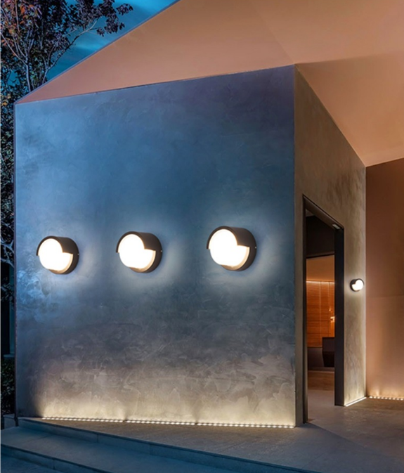 Dekorative LED-Lampe, runde, wasserdichte Acryl-Wandleuchte und Nachtlichter für den Außenbereich, moderne Wandleuchten für Zuhause