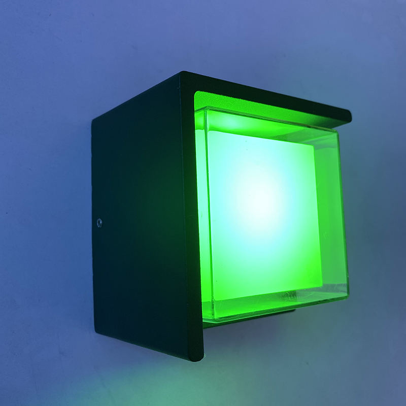 Dekorative LED-Lampe, quadratische Acryl-Wandbeleuchtung für den Innenbereich, wasserdichte Wandleuchte mit Aluminium-Nachtlicht für den Außenbereich