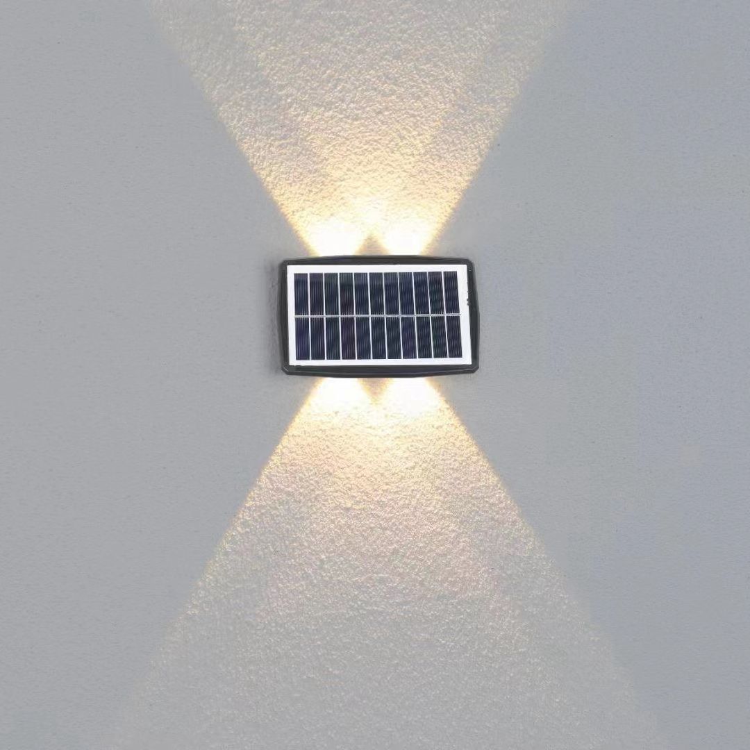 LED-Solar-Außenleuchte, solarbetriebene LED-Wandleuchte, Lampe, Solar-Solar-LED-Licht im Freien, wasserdicht, Balkon, Solar-Hochlichter, Hof, Straßenlandschaft 
