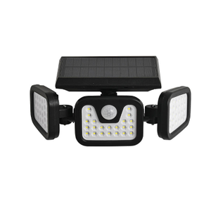 Hagood Wasserdichte 3-Kopf-Wandleuchte für den Außenbereich, drei Köpfe, 83 COB-Solarsensor-LED-betriebene Sicherheitsleuchten