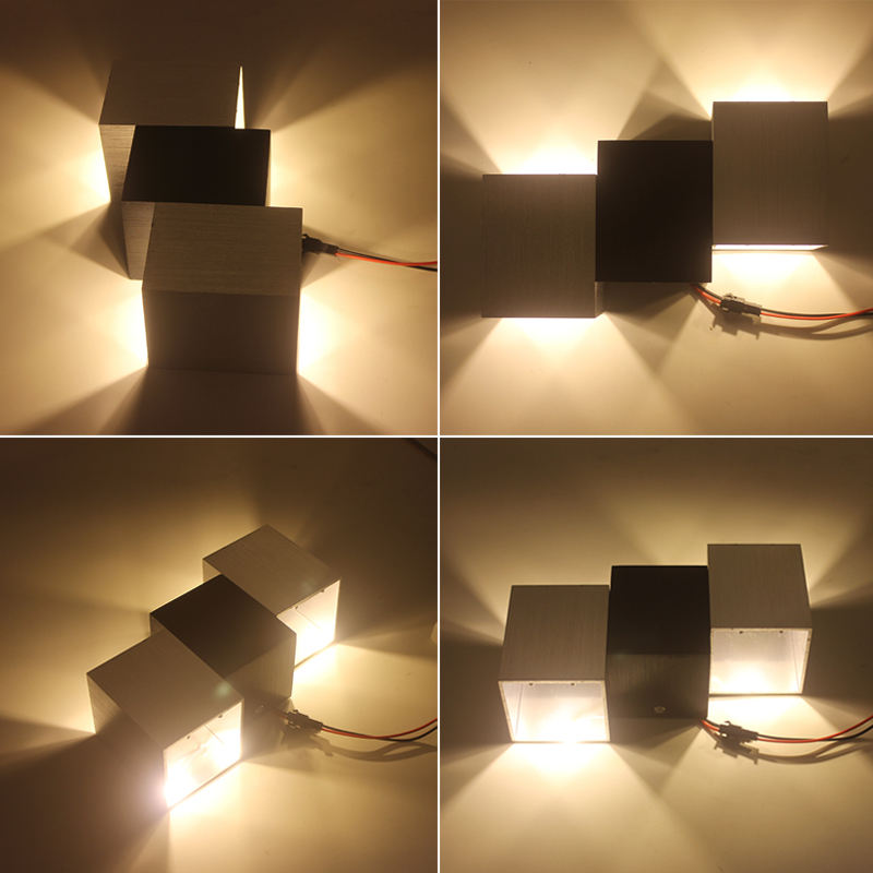 Moderne LED-Wandleuchte mit Stufen und dekorativem Innenlicht