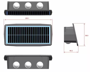 4W 6W Solar-Led-Licht Im Freien Wasserdichte Solar Hight Lichter Wand leuchte Intelligente wand lampe solar wand Außen lampe