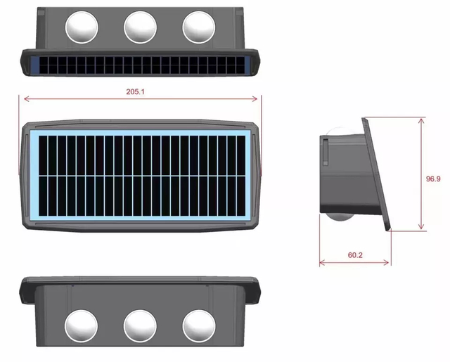 4W 6W Solar-Led-Licht Im Freien Wasserdichte Solar Hight Lichter Wand leuchte Intelligente wand lampe solar wand Außen lampe