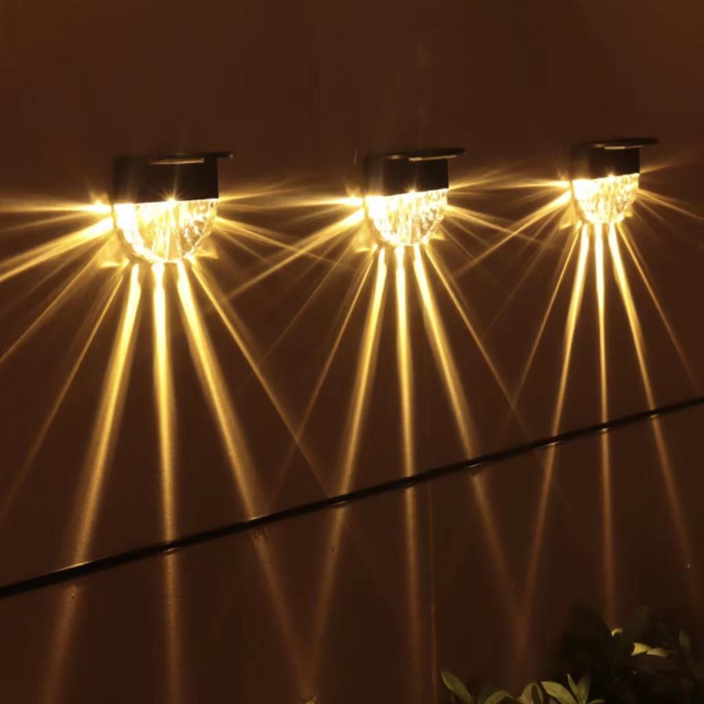 Warmweiß + RGB-LED-Solarlampe, Weg, Treppe, Gartenleuchten im Freien, Solarenergie, Balkon-Licht, Dekoration für Terrasse, Treppen, Zaun