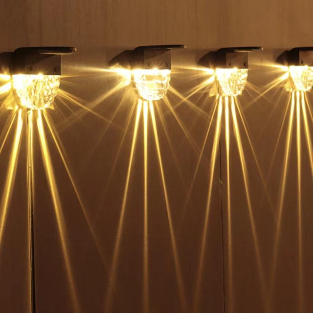 Warmweiße LED-Solarlampe, Weg- und Treppen-Außengarten-Lichter, Solarenergie, Balkon-Licht, Dekoration für Terrasse, Treppen, Zaun