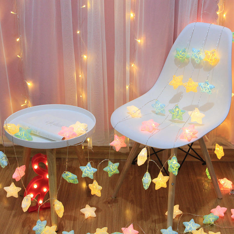 Stern-Lichterketten, LED-Weihnachtsgirlande, Feen-Vorhang-Licht, 2,5 m, für drinnen und draußen, für Schlafzimmer, Zuhause, Party, Hochzeit, Neujahr, Dekoration