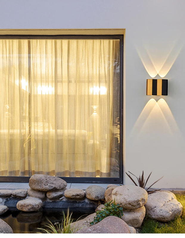 4W 6W 8W 10W LED-Wandleuchte, rechteckig, goldfarben, schwarz, nach oben und unten leuchtende Körperlampe, Beleuchtungsstil, moderne Wandleuchte