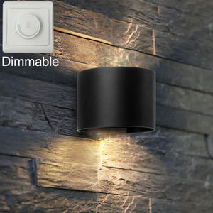 Dimmbare dekorative LED-Leuchte, moderne halbrunde wasserdichte Wandleuchte für den Außenbereich, nach oben und unten gerichtete Wandbeleuchtung, dimmbares Licht