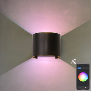RGB APP 9W Steuerung TUYA APP LED Wandleuchte Wasserdicht IP65 Veranda Garten auf und ab Wandleuchte Halbrunde wasserdichte Wandleuchte
