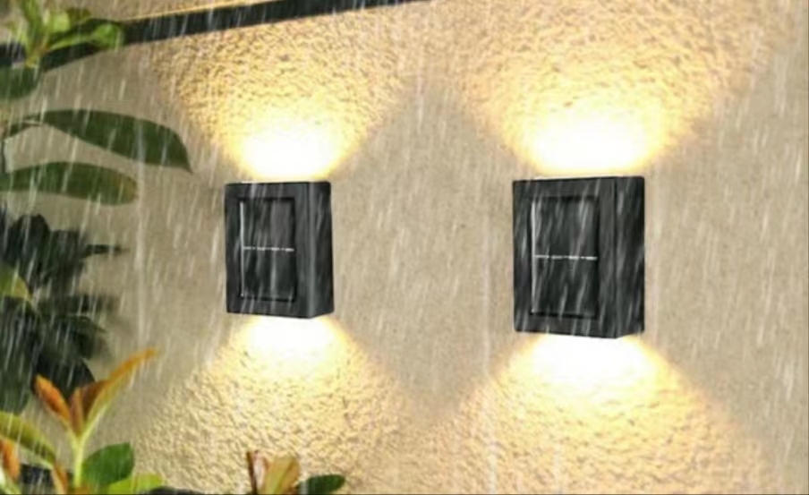Solar-Wandleuchte für den Außenbereich, wasserdicht, nach oben und unten beleuchtet, Villa, dekorative Garten-Wandleuchte