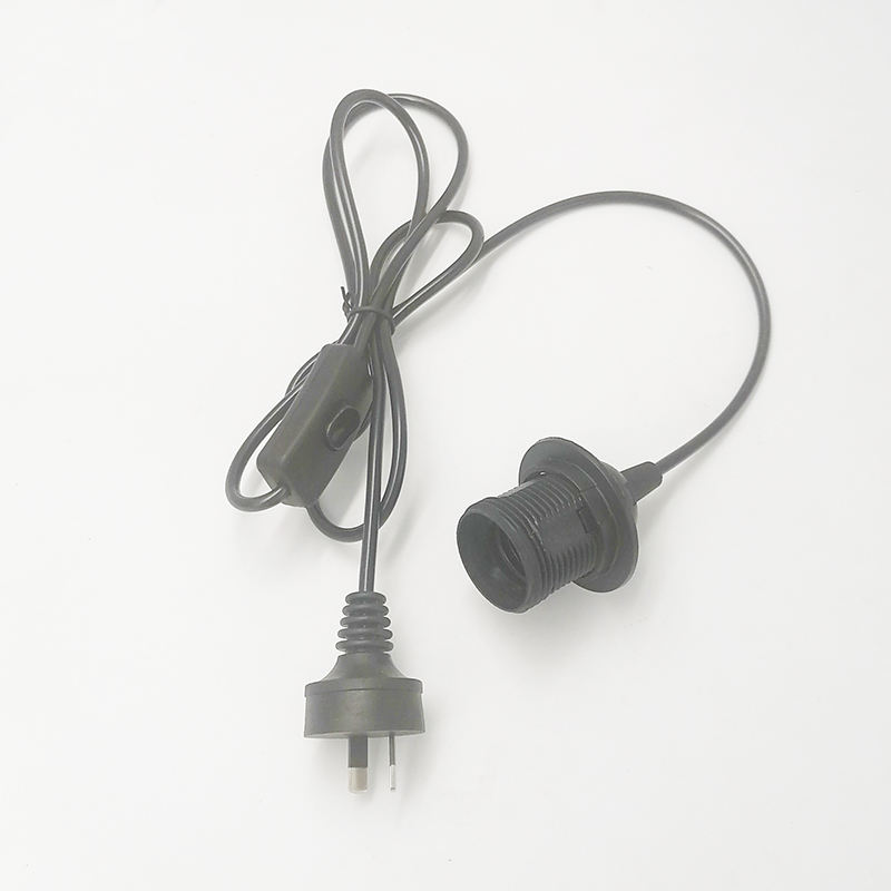 Lampenfassung, Kabel, E27-Sockel, Lampenfassung, Pendelleuchte, Stoff, Metall, maßgeschneidert, PVC-Schalter-Stil, Kabelstecker, Kunststoff-Dimmerschraube 
