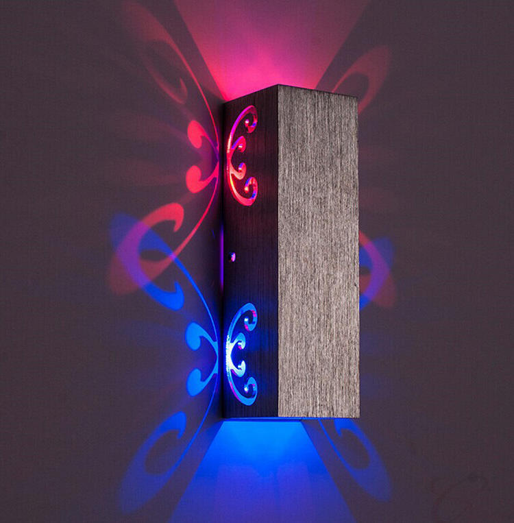 Hochwertige 6-W-Wandleuchte aus Aluminium für den Innenbereich. 2-W-Schmetterlingswandleuchten mit Fernbedienung, Nachtlicht, LED-Nachttischwand 